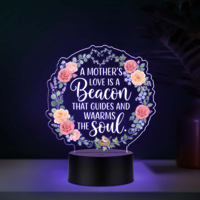 Inspirational Quote UV Print 7 Color LED Night Lamp Mothers Day Gift for Mom Acrylic Light
